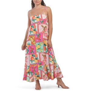 NWT Paper Heart Patchwork Fruit Print Maxi Dress